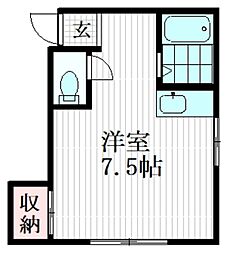 プロフィーII 2階ワンルームの間取り