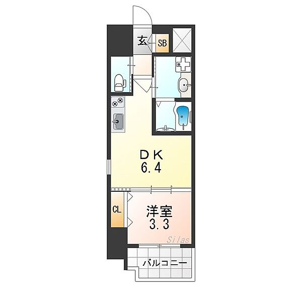 クローバー・プレミア長居公園東 ｜大阪府大阪市東住吉区鷹合２丁目(賃貸マンション1DK・8階・26.67㎡)の写真 その2