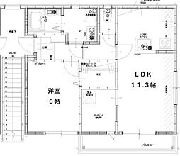 グランソフィア貝柄山 2階1SLDKの間取り