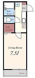 セレ東領家 1Kの間取図画像