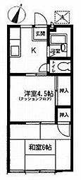 ハイランド駒沢 2Kの間取図画像