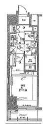 ライジングプレイス西浅草 1Kの間取図画像