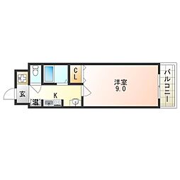 プランドール住吉 1Kの間取図画像