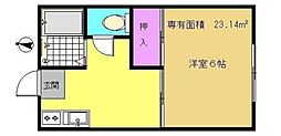ゼフィール菊名A 1Kの間取図画像