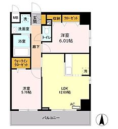 A8 2LDKの間取図画像
