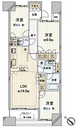 パークホームズ新小岩ステーションサイドレジデンス 3LDKの間取図画像