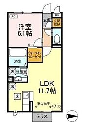 ロイヤルコートB 1LDKの間取図画像