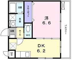 ジュネスメゾン中板橋 2階1DKの間取り
