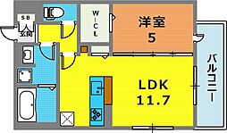 Euphoria籠池通 1階1LDKの間取り