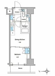 ルフォンプログレ門前仲町マークス 7階1DKの間取り