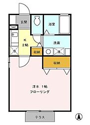 ブラン・シェソワ中馬込 1Kの間取図画像