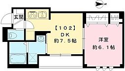 inizio 1DKの間取図画像