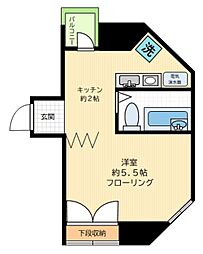 ブルーリッチマンション 1Kの間取図画像