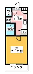 ハイツ南海 1Kの間取図画像