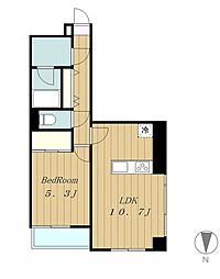ラ・テルメデル・レオーネ 1LDKの間取図画像