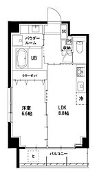 ラヴィベール 1階1LDKの間取り