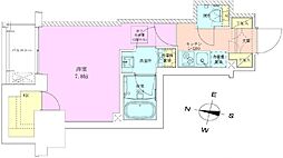 RBM半蔵門レジデンス 1Kの間取図画像