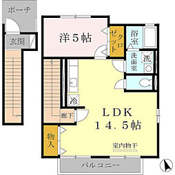 ディアコート・1 1LDKの間取図画像