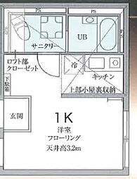 Ms西荻 2階1Kの間取り