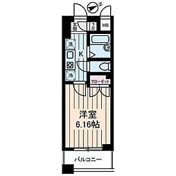 リリエンベルグ弐番館 4階1Kの間取り