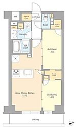 AIFLAT杉並高井戸 2LDKの間取図画像