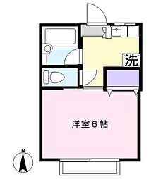 フォレストハウス 1階1Kの間取り