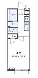 CLEINOスガノ東 1Kの間取図画像
