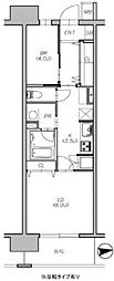 ロイヤルパークス西新井 1LDKの間取図画像