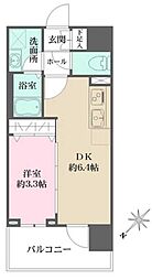 パークフラッツ蔵前 5階1DKの間取り