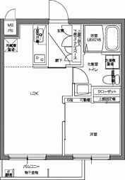 PatinaV代々木上原 1LDKの間取図画像