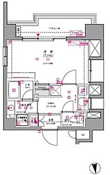 JR京浜東北・根岸線 大井町駅 徒歩10分の賃貸マンション 9階1Kの間取り
