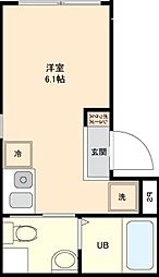 大田区北千束2丁目マンション ワンルームの間取図画像