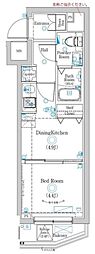 ラフィスタ品川戸越 1DKの間取図画像