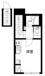 東武東上線 東武練馬駅 徒歩6分の賃貸アパート 2階ワンルームの間取り