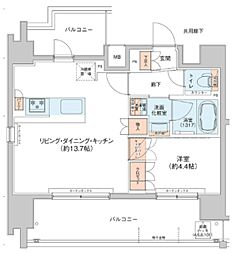 アジールコート新高円寺 1LDKの間取図画像