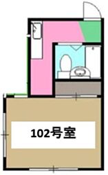 カサイハイム 1Kの間取図画像