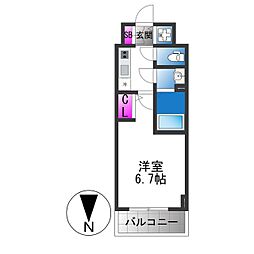大阪市生野区巽西4丁目マンション 1Kの間取図画像