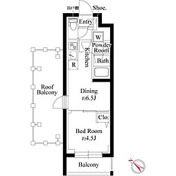 (仮称)プラチナスクエア赤羽 4階1DKの間取り