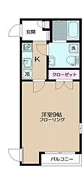 ヴェルデ中野本町 1Kの間取図画像
