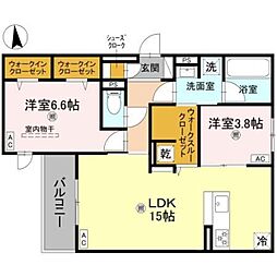 仮称）D-ROOM東成区東中本3丁目PJ 2階2LDKの間取り