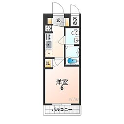 EXE大阪NORTHGATE 1Kの間取図画像