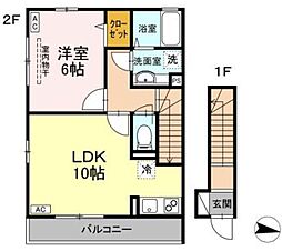 アルファ3 1LDKの間取図画像