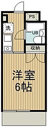 エスケイケイビル 2階ワンルームの間取り