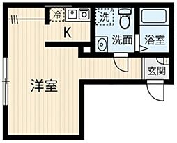 京成押上線 八広駅 徒歩5分の賃貸マンション 1階ワンルームの間取り