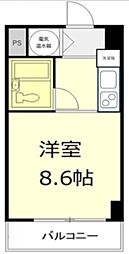 エクシール伊勢佐木 ワンルームの間取図画像
