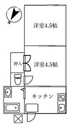 初平ハイツ 2Kの間取図画像