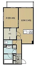 リトメゾンK2 1LDKの間取図画像