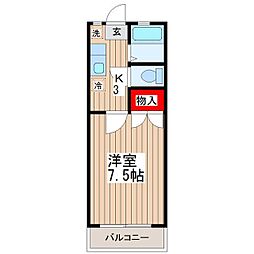 ニューライフ越塚 1Kの間取図画像