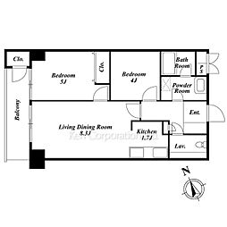 カルチェ恵比寿 2LDKの間取図画像