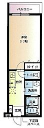 フジパレスさくら夙川ウエスト 1Kの間取図画像